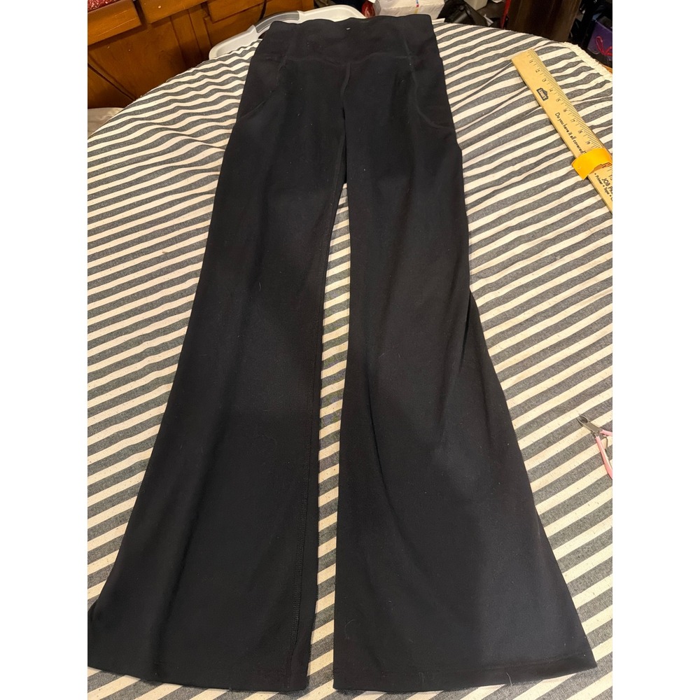 Freely Womens Black High Waisted Flare Yoga Pants Size Medium Activewear Pockets